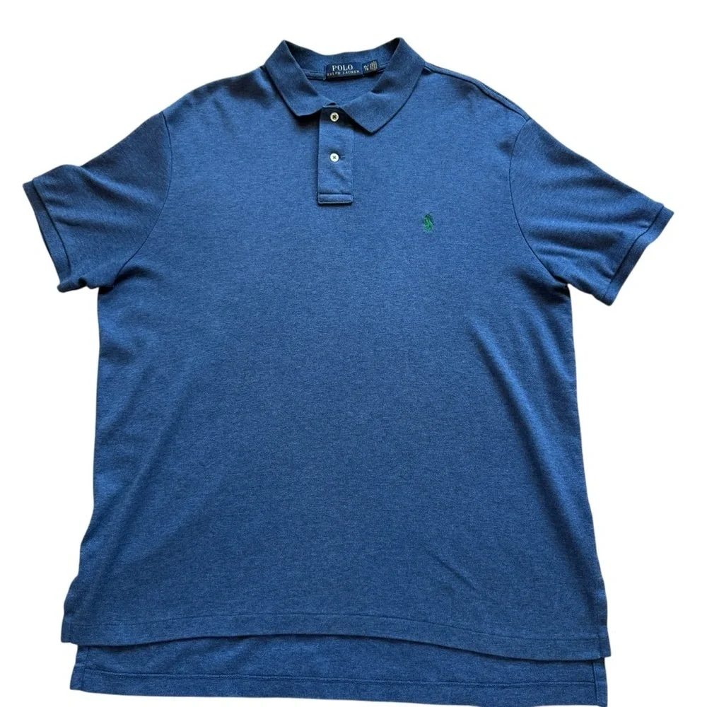Polo Ralph Lauren Polo Shirt Mens XL Blue Heather Short Sleeve Golf Office Pony